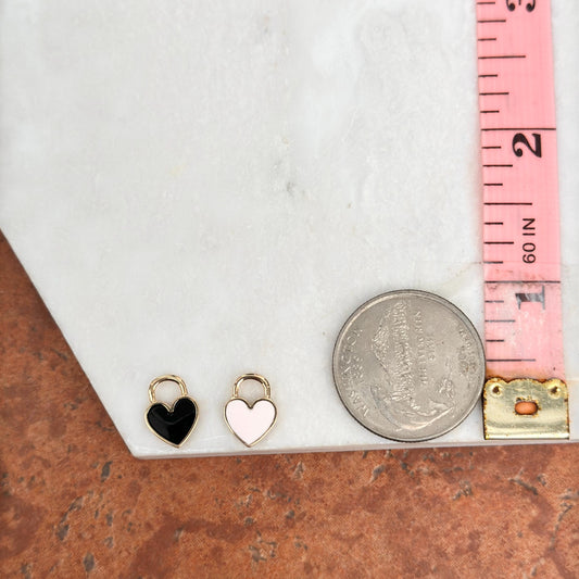 14KT Yellow Gold Pink Enamel Mini Heart Charm