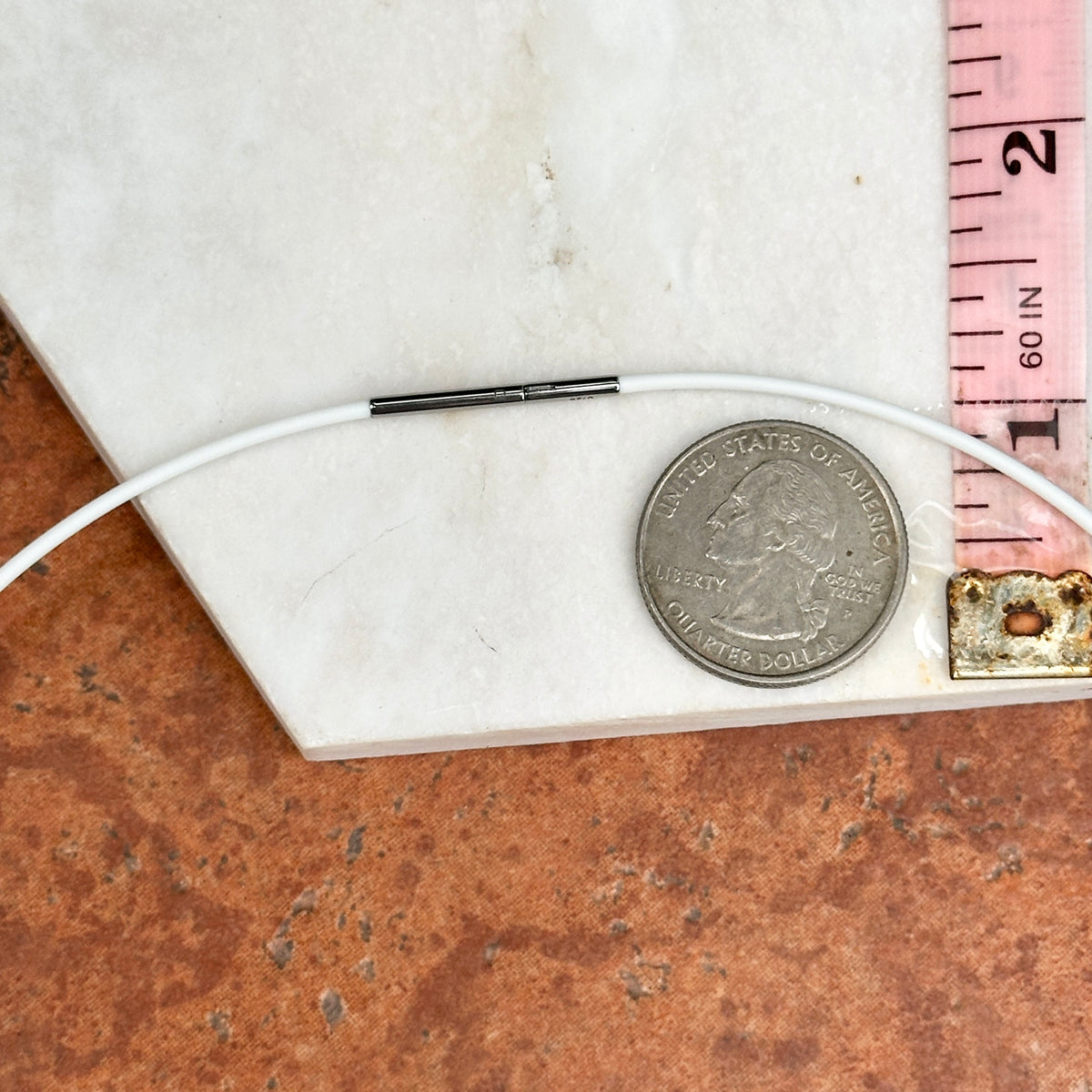 Stainless Steel White Rubber 1.4mm Cord Necklace