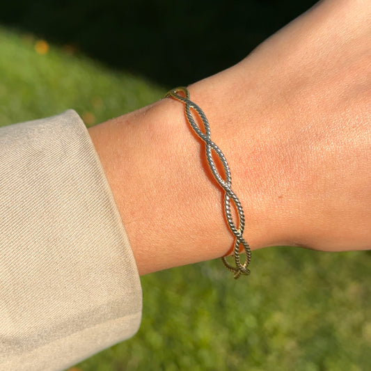 14KT Yellow Gold Cable Rope Twist Bangle Bracelet