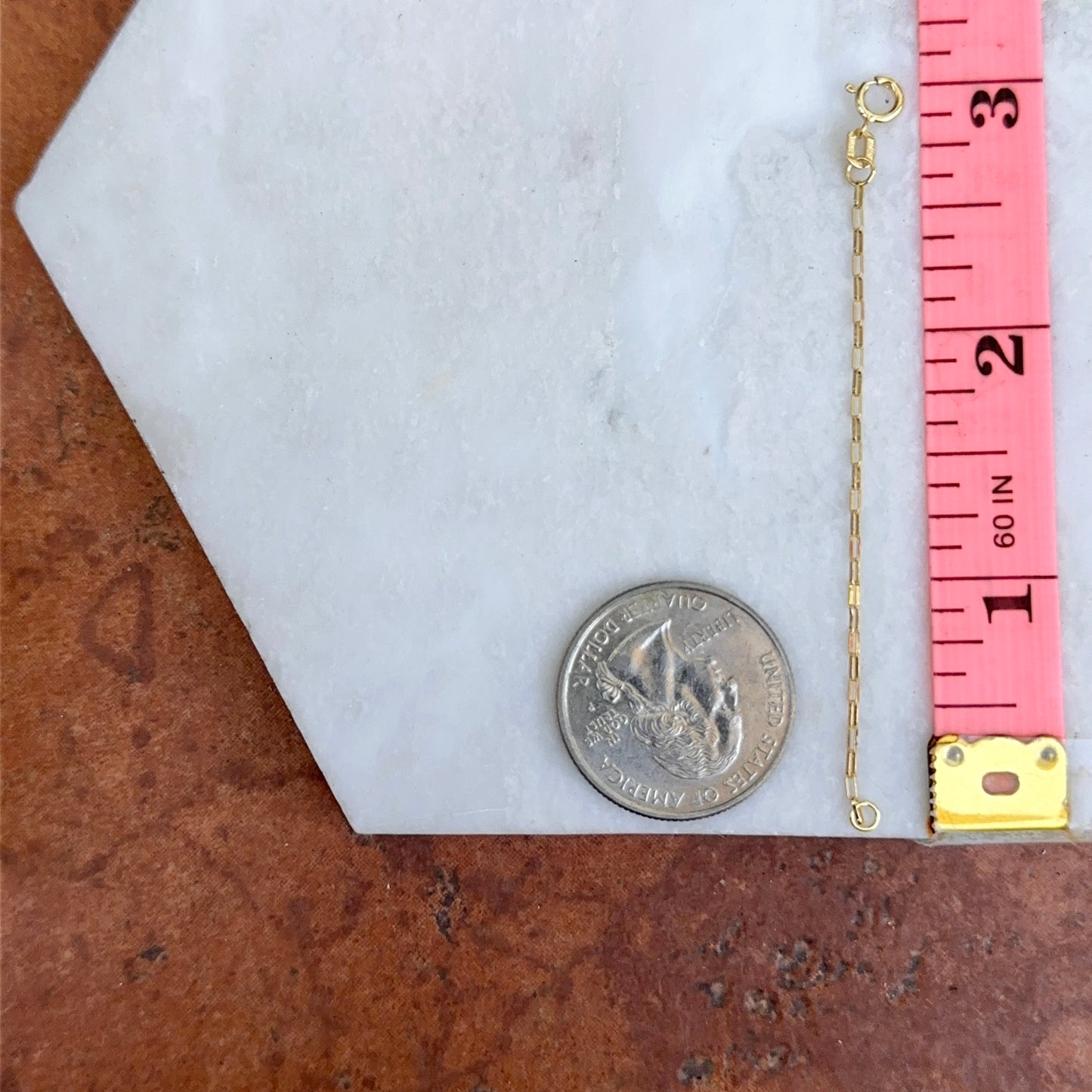 14KT Yellow Gold Paper Clip Chain Extender