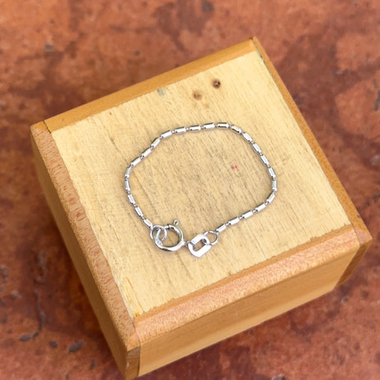 14KT White Gold Beaded Chain Extender 3"