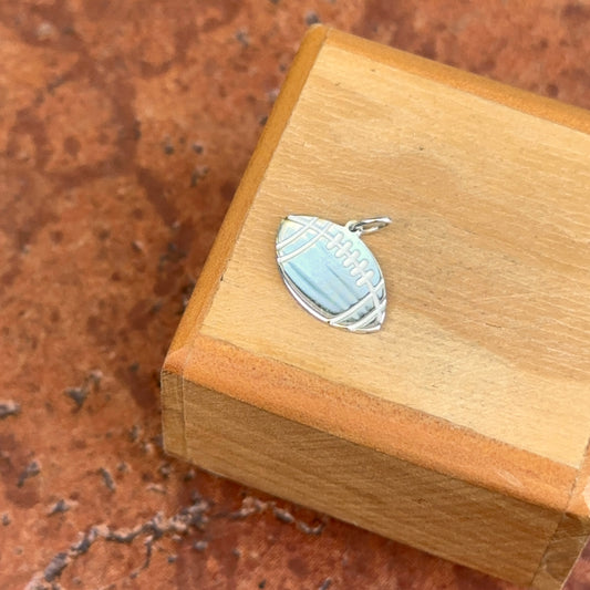 Sterling Silver Engravable Flat Football Medal Pendant Charm