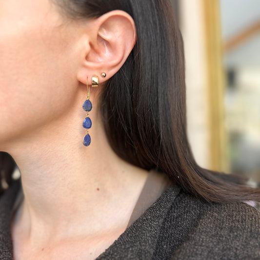 18KT Yellow Gold Blue Lapis Teardrop - LSJ