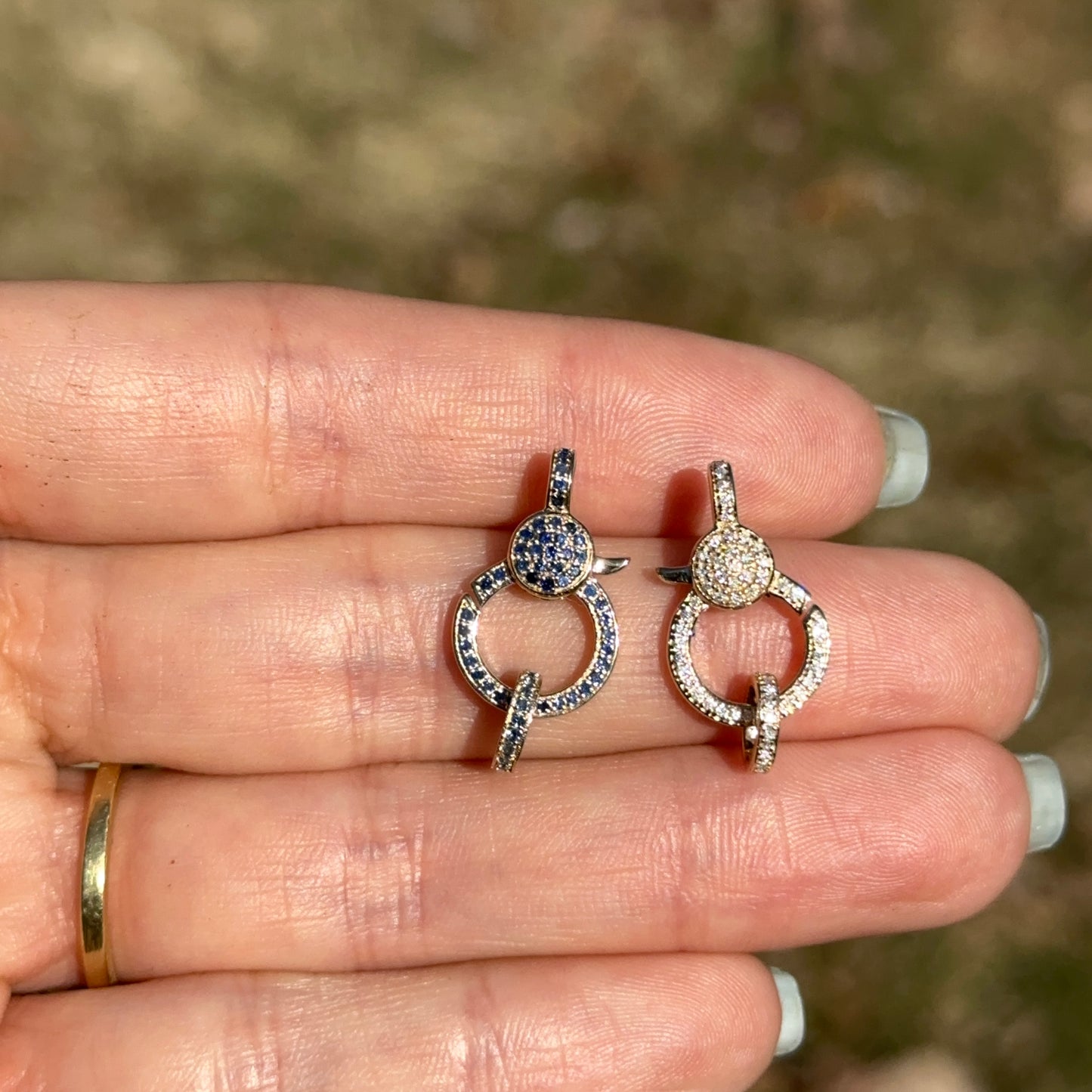 14KT Yellow Gold Pave Diamond Pendant Hanger