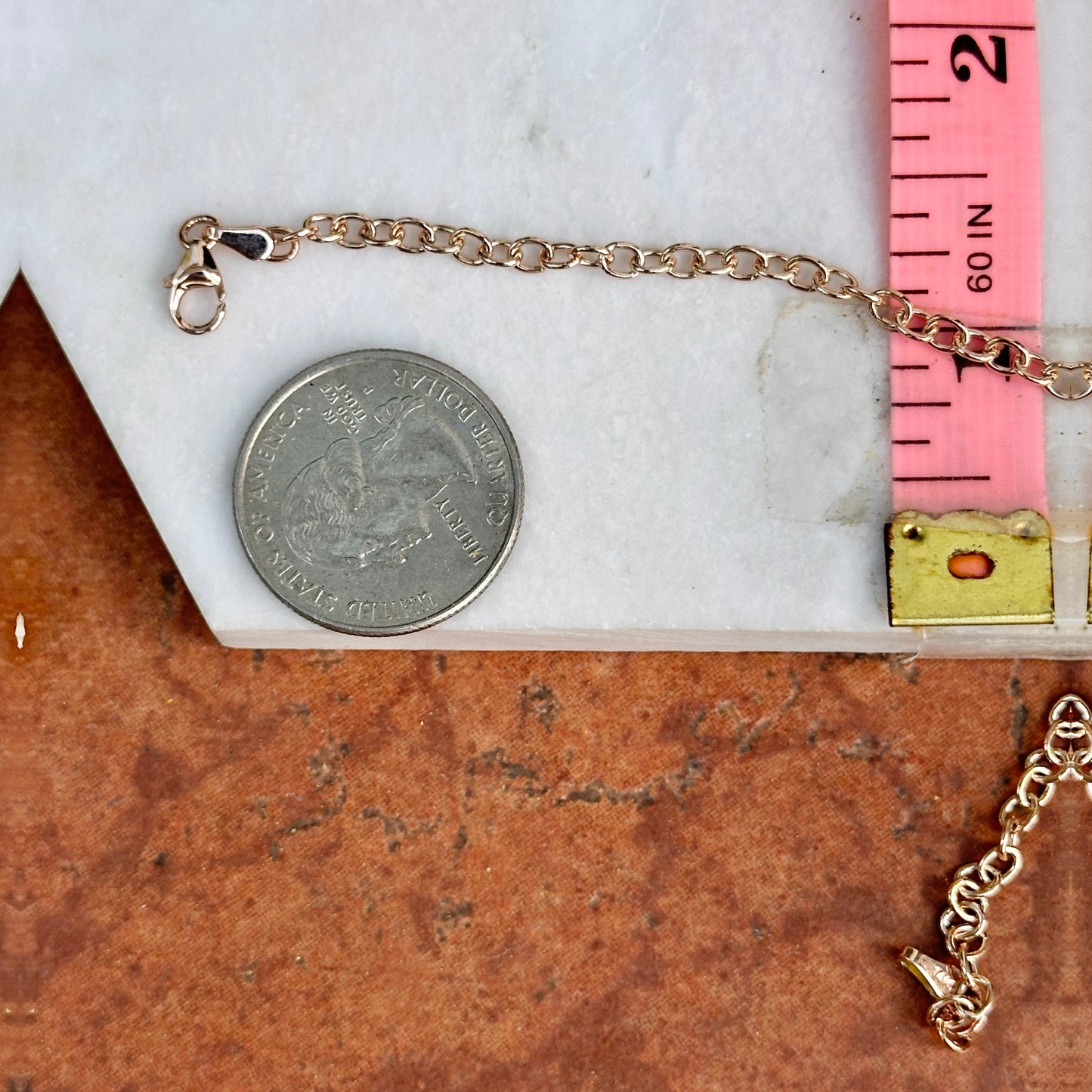 14KT Rose Gold Rolo 3.25mm Link Chain Bracelet