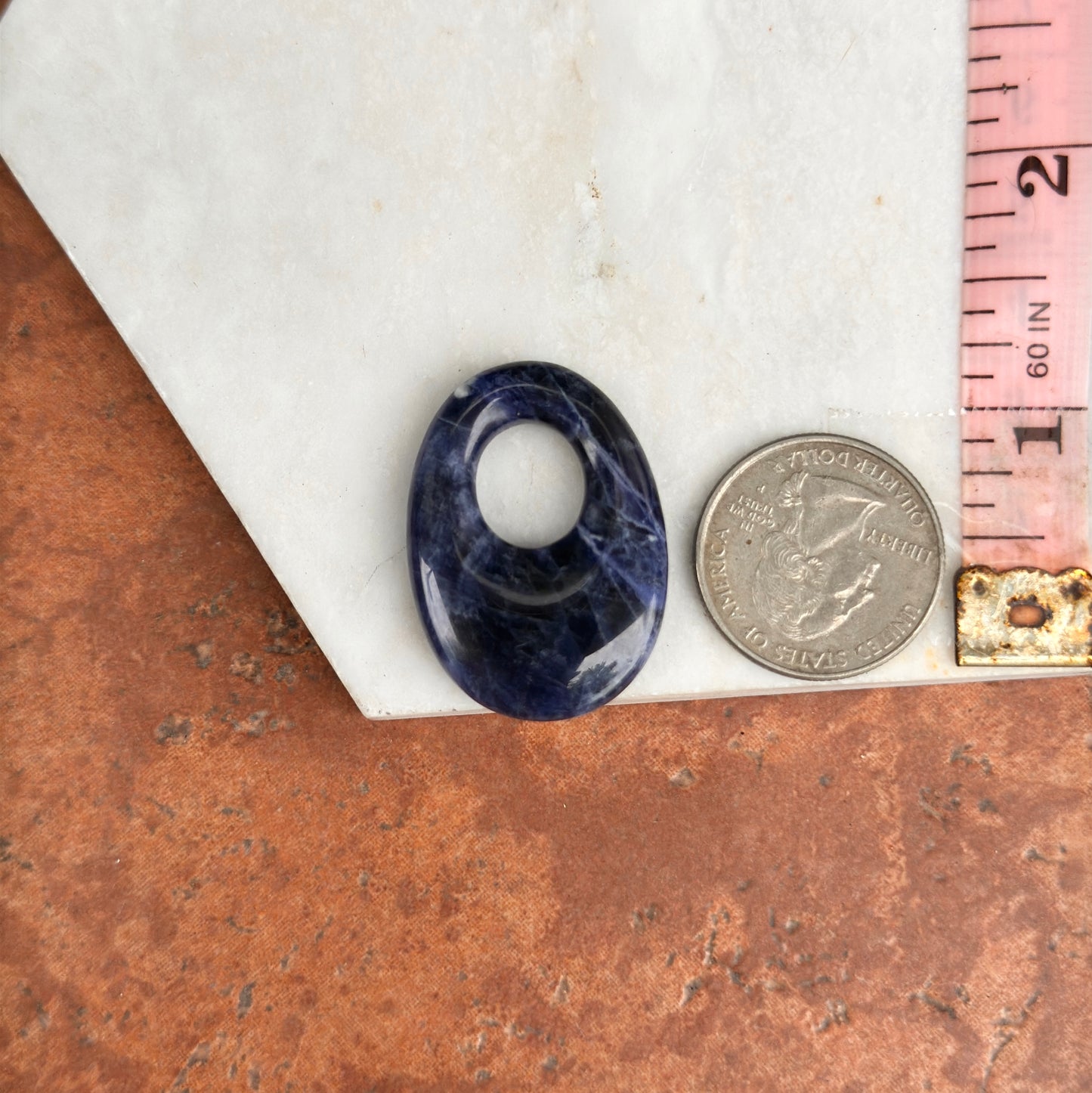 Estate Blue Sodalite Oval Door Knocker Earring Charms