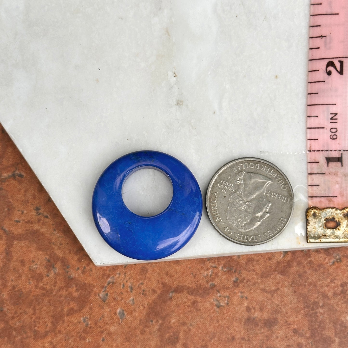 Estate Blue Howlite Round Door Knocker Earring Charms