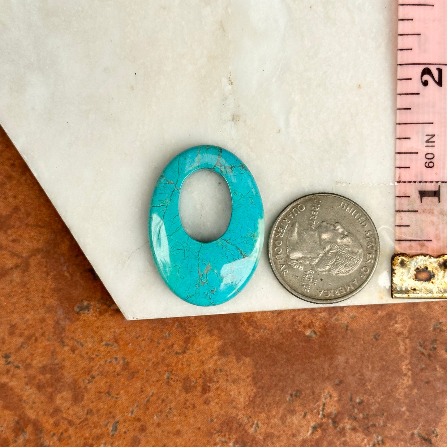 Estate Blue Marbeled Howlite Oval Door Knocker Earring Charms