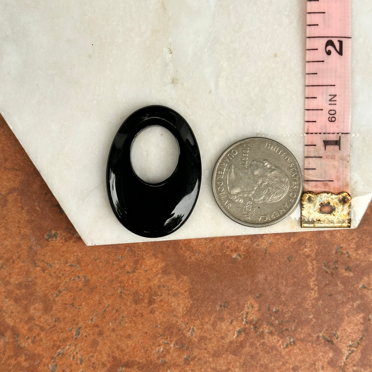 Estate Black Onyx Oval Door Knocker Earring Charms