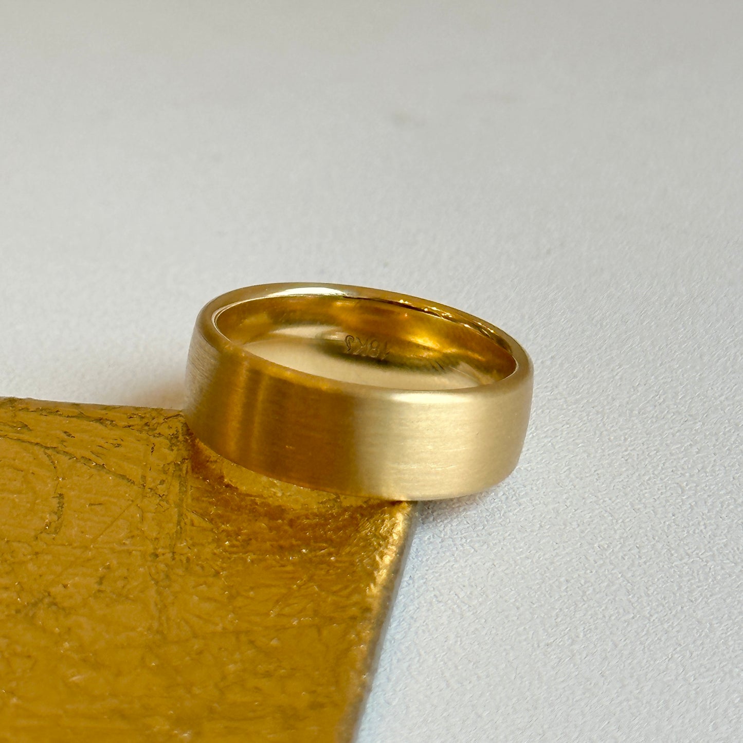 18KT Yellow Gold Satin-Finish 7mm European Wedding Band Ring