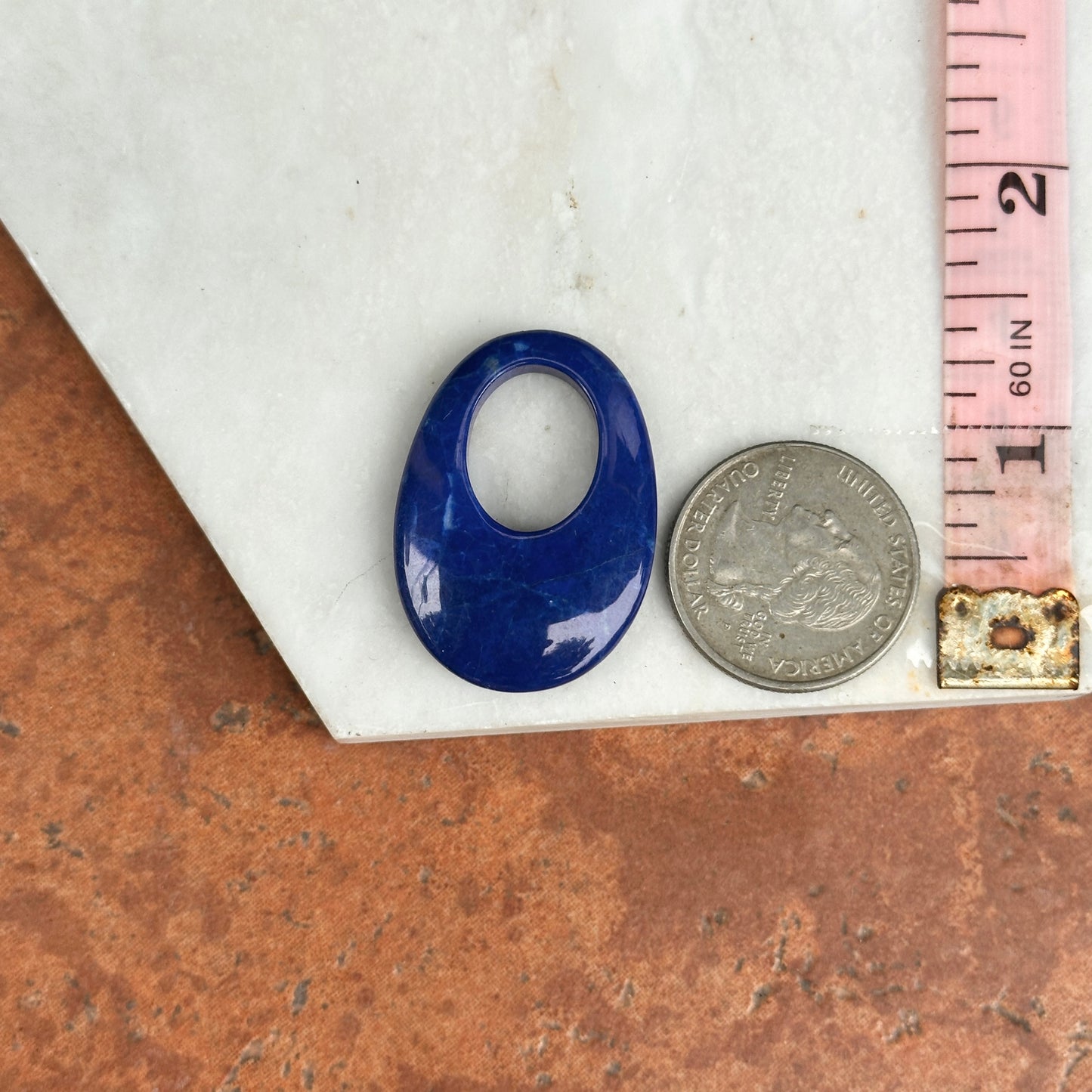 Estate Royal Blue Howlite Oval Door Knocker Earring Charms