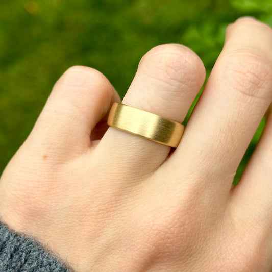 18KT Yellow Gold Satin-Finish 7mm European Wedding Band Ring