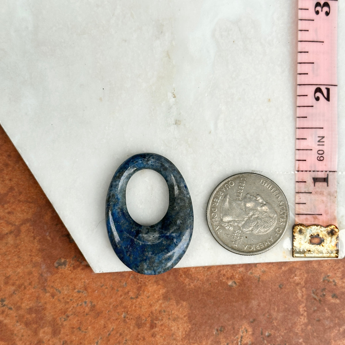 Estate Oval Blue Lapis Door Knocker Earring Charms