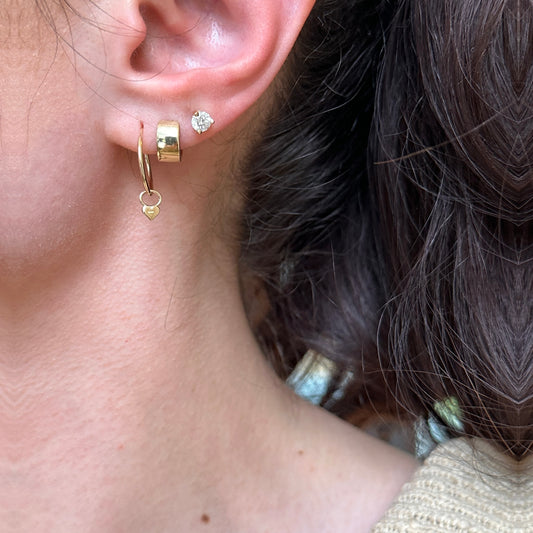 10KT Yellow Gold Mini Heart Earring Charms 5mm