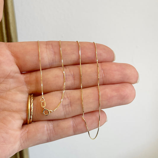 14KT Yellow Gold .50mm Box Chain Necklace