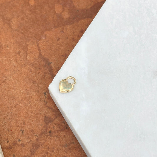 14KT Yellow Gold Red Enamel Flat Mini Heart Pendant