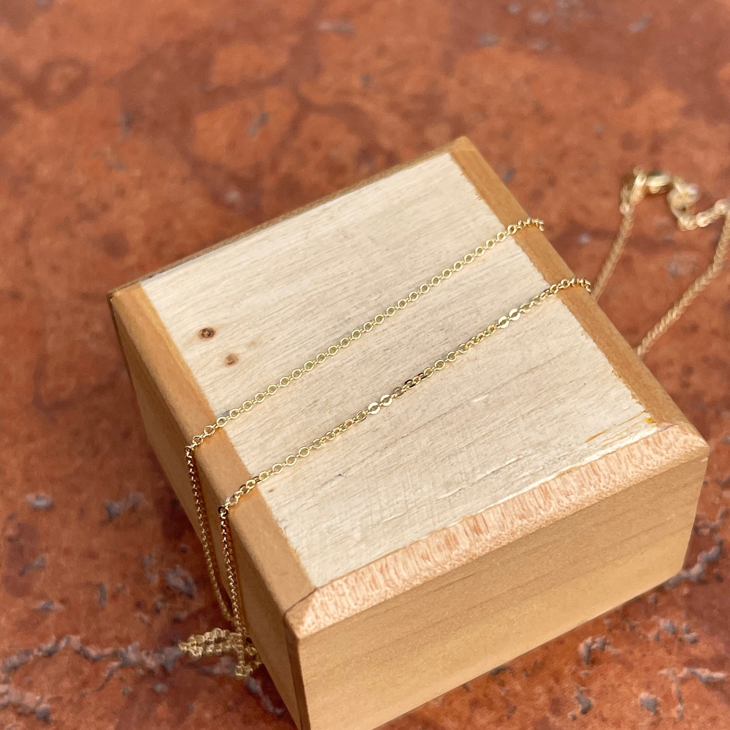 14KT Yellow Gold 1mm Flat Cable Chain Necklace