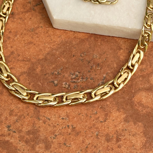 Estate 14KT Yellow Gold Weave Graduated Matte Collar Necklace