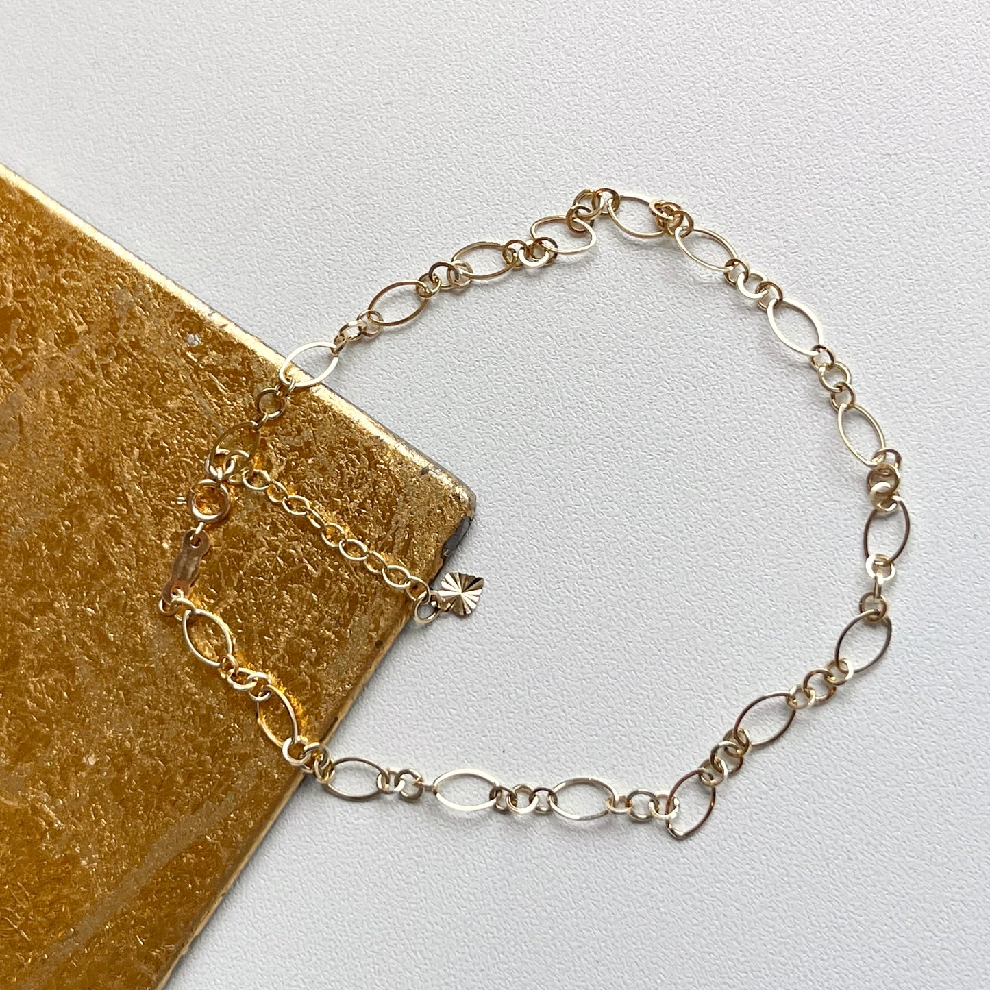 14KT Yellow Gold Oval Chain Link Anklet