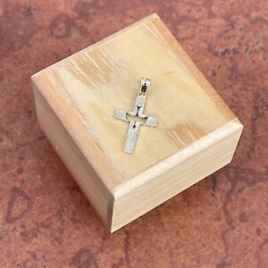 14KT Yellow Gold Cross With Cutout DOVE MINI Pendant Charm