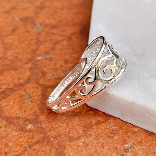 Sterling Silver Filigree Pendant Enhancer Omega Pearls Large