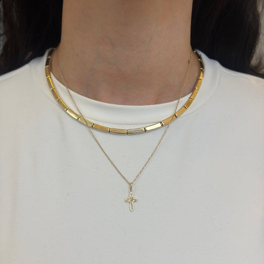 14KT Yellow Gold Mini Celtic Heart Cross Pendant Charm