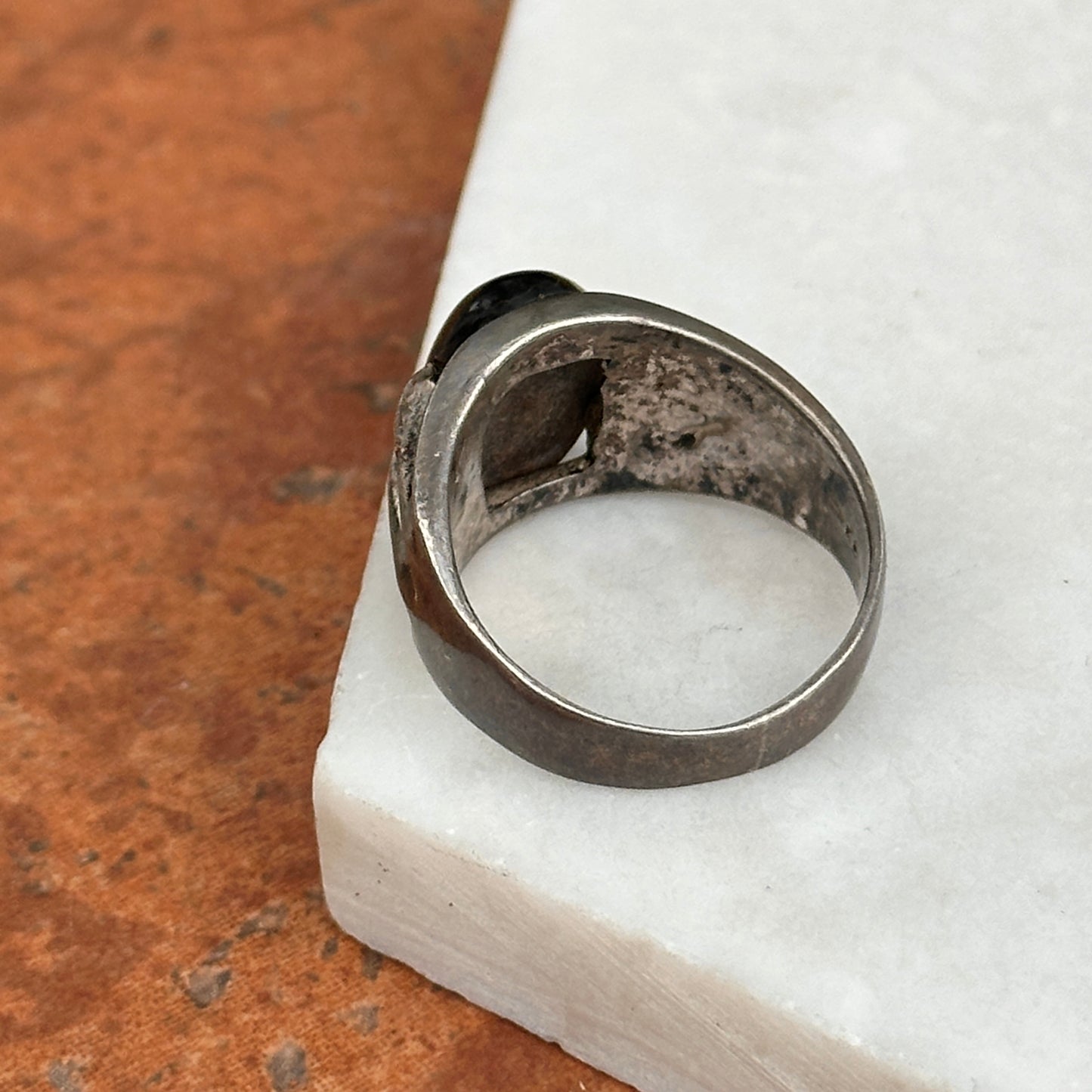 Estate Sterling Silver Oval Cabochon Tiger's Eye Ring