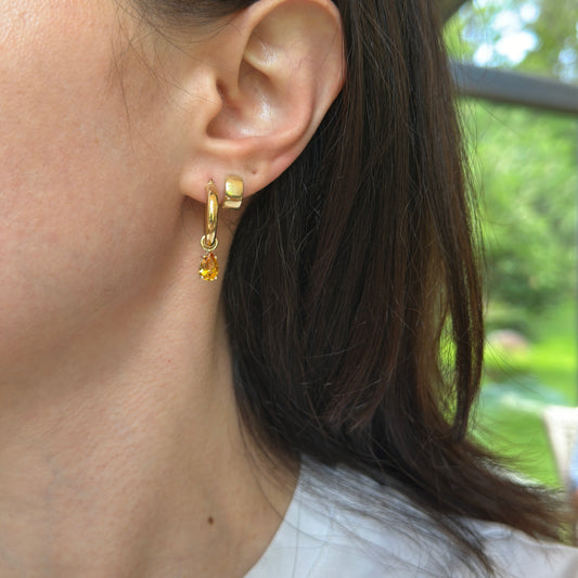 14KT Yellow Gold Citrine Pear-Shaped Earring Charms - LSJ