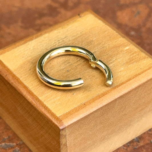 14KT Yellow Gold Round Hinged Pendant Charm/ Chain Connecter/ Bail 22mm