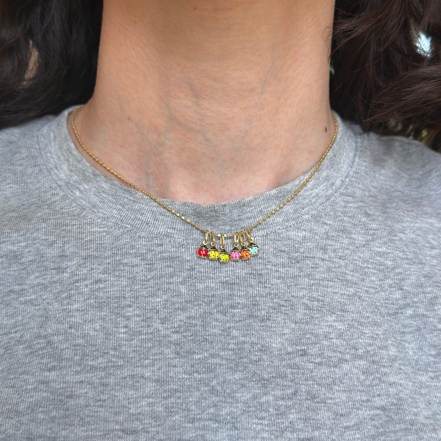 14KT Yellow Gold Mini Red Ladybug Pendant Charm 5mm