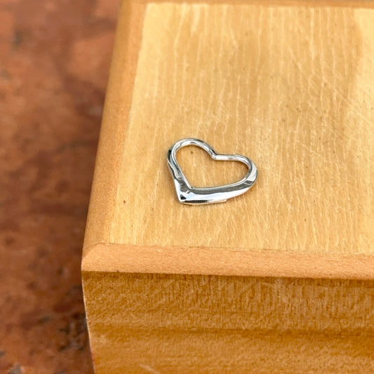 14KT White Gold Small Open Heart Pendant Slide