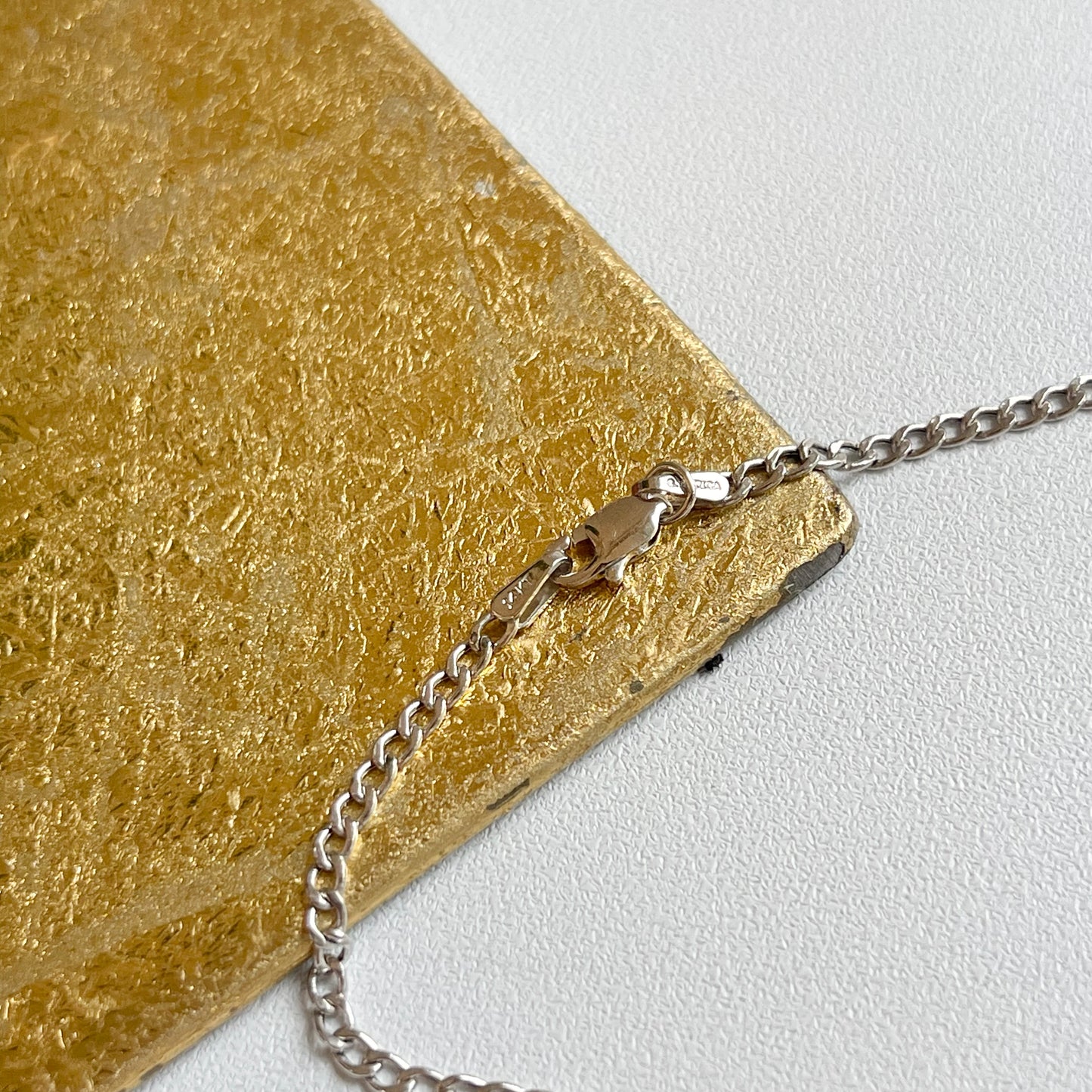 14KT White Gold 2.5mm Curb Chain Bracelet