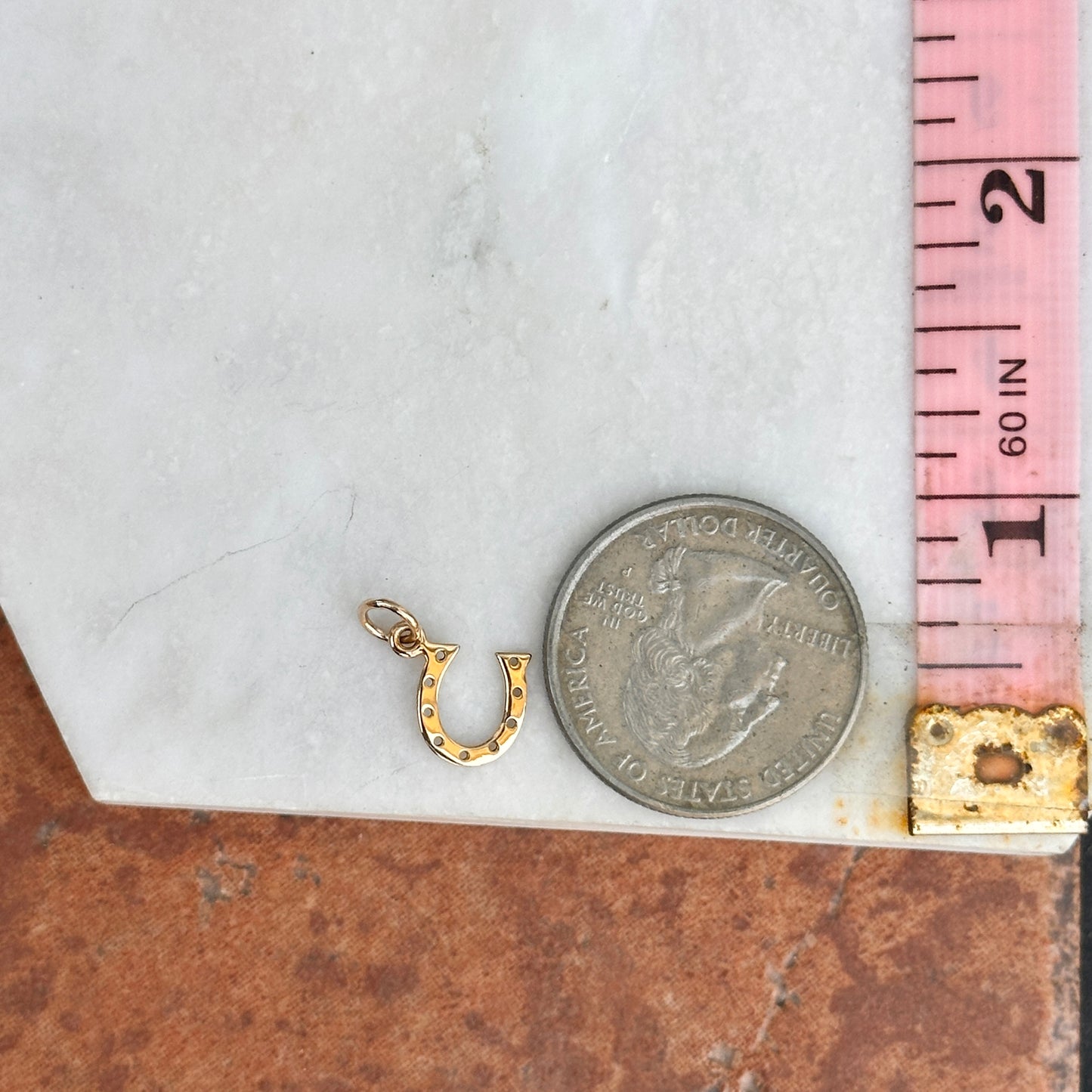 Bronze Lucky Horseshoe Pendant Charm