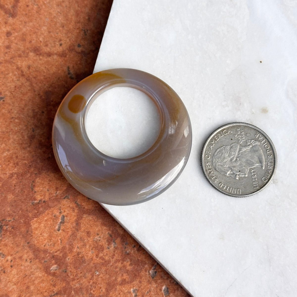 Estate Lavender Agate Round Pendant 45mm
