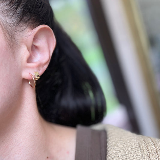 14KT Rose Gold Thin 1.5mm Endless Hoop Earrings 16mm