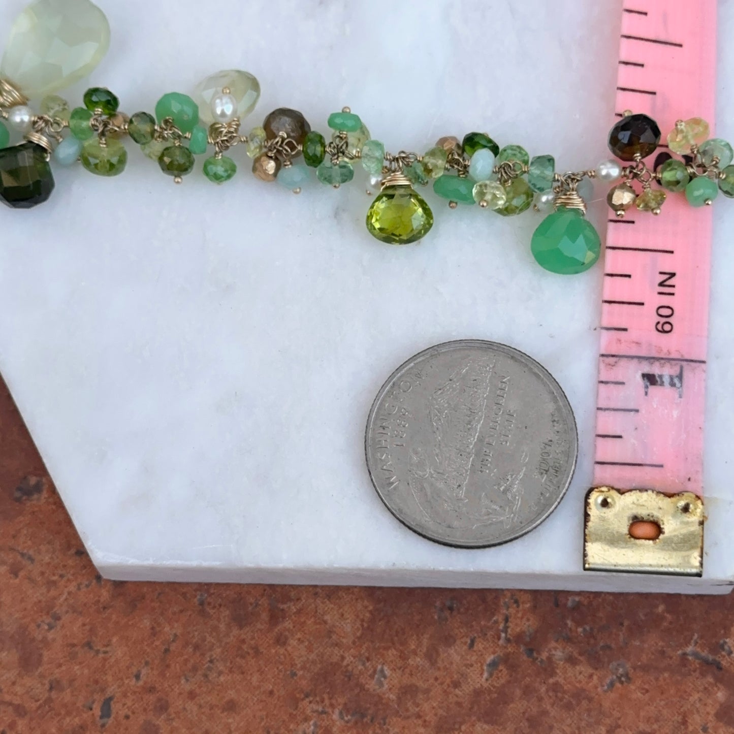 Estate 14KT Yellow Gold Multi Gemstone Beaded Statement Talisman Necklace