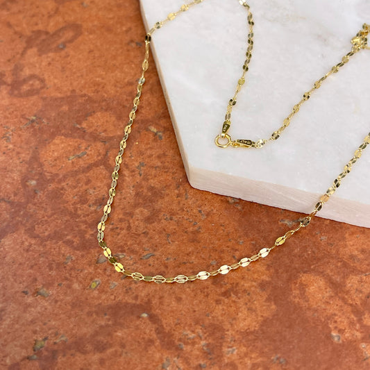14KT Yellow Gold 1.9mm Keyhole Chain Link Necklace