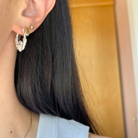 Sterling Silver Celtic Claddagh Small Hoop Earrings