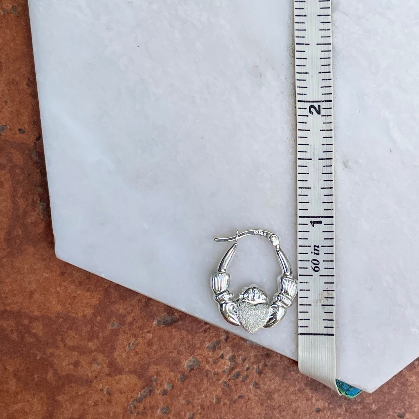 Sterling Silver Celtic Claddagh Small Hoop Earrings