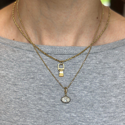 Estate 14KT Yellow Gold 3D Bottle Cap Opener Pendant Charm