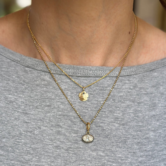 Estate 14KT Yellow Gold Mini Sand Dollar Pendant Charm