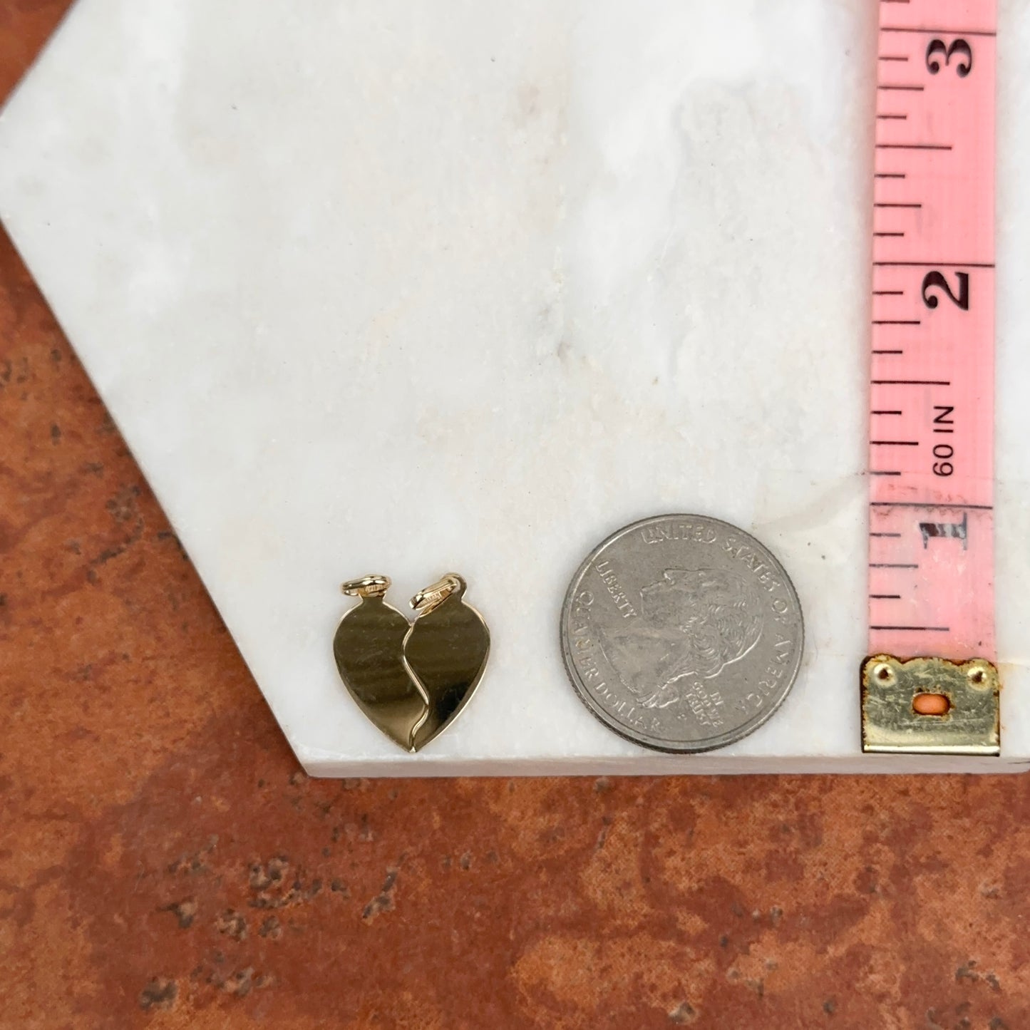 14KT Yellow Gold Broken Heart 2-in-1 Pendant Charms