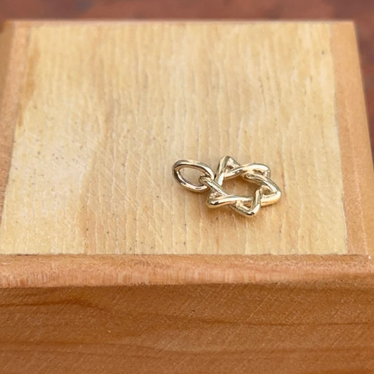 14KT Yellow Gold Weaved 10mm Star of David Pendant Charm