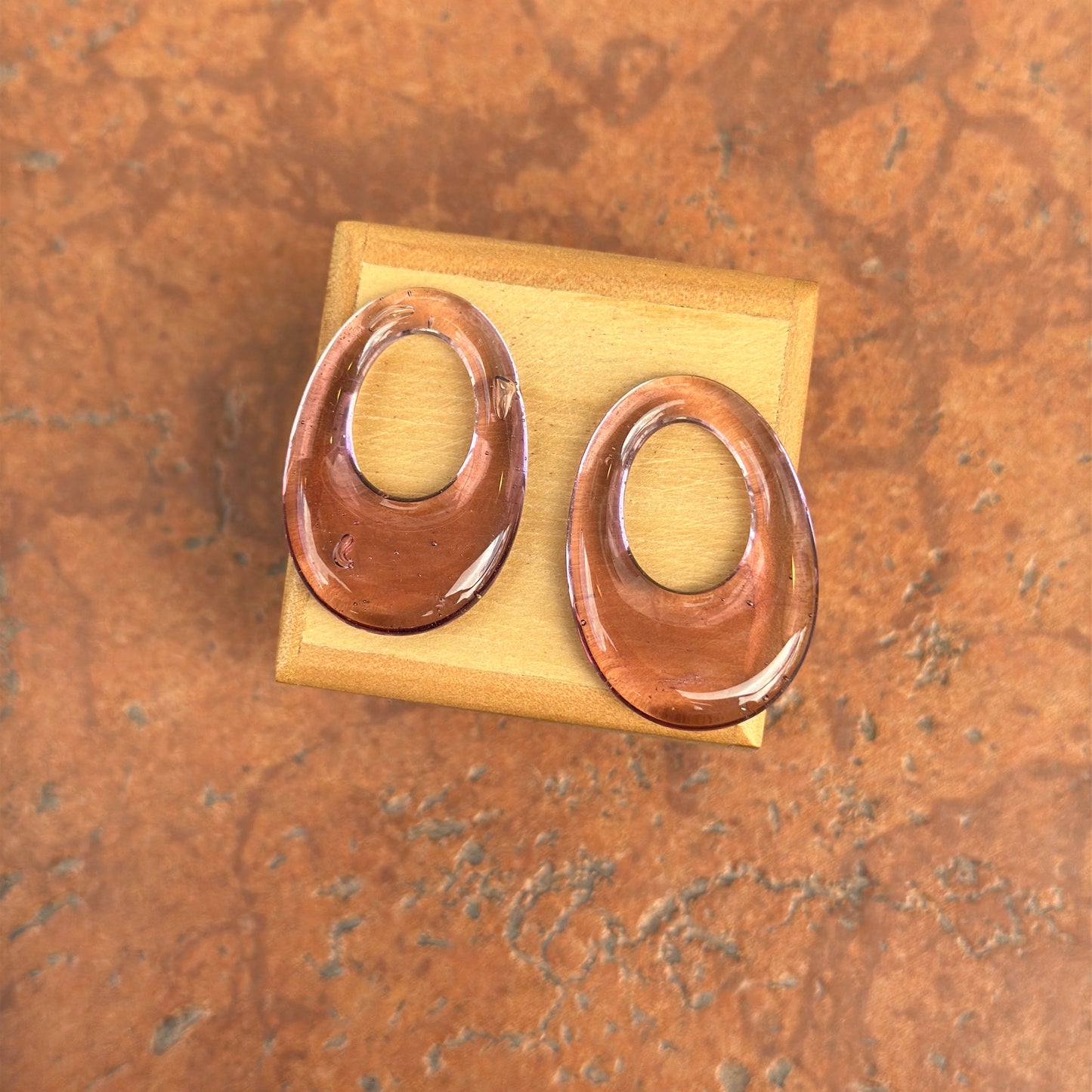 Estate Purple Translucent Amethyst Oval Earring Charms