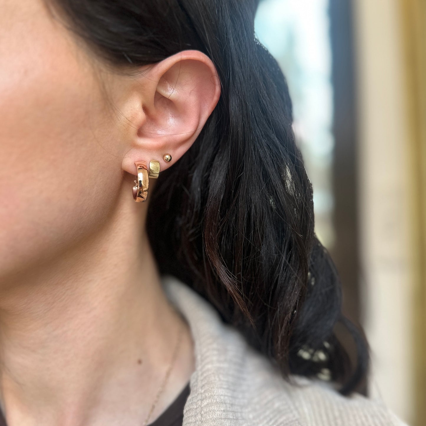 14KT Rose Gold Round Hoop 30mm Earrings