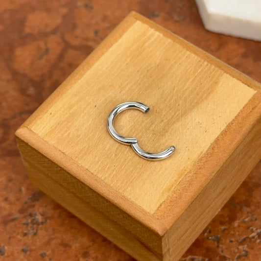 14KT White Gold Circle Push Lock Lock Clasp Charm Holder/ Connecter