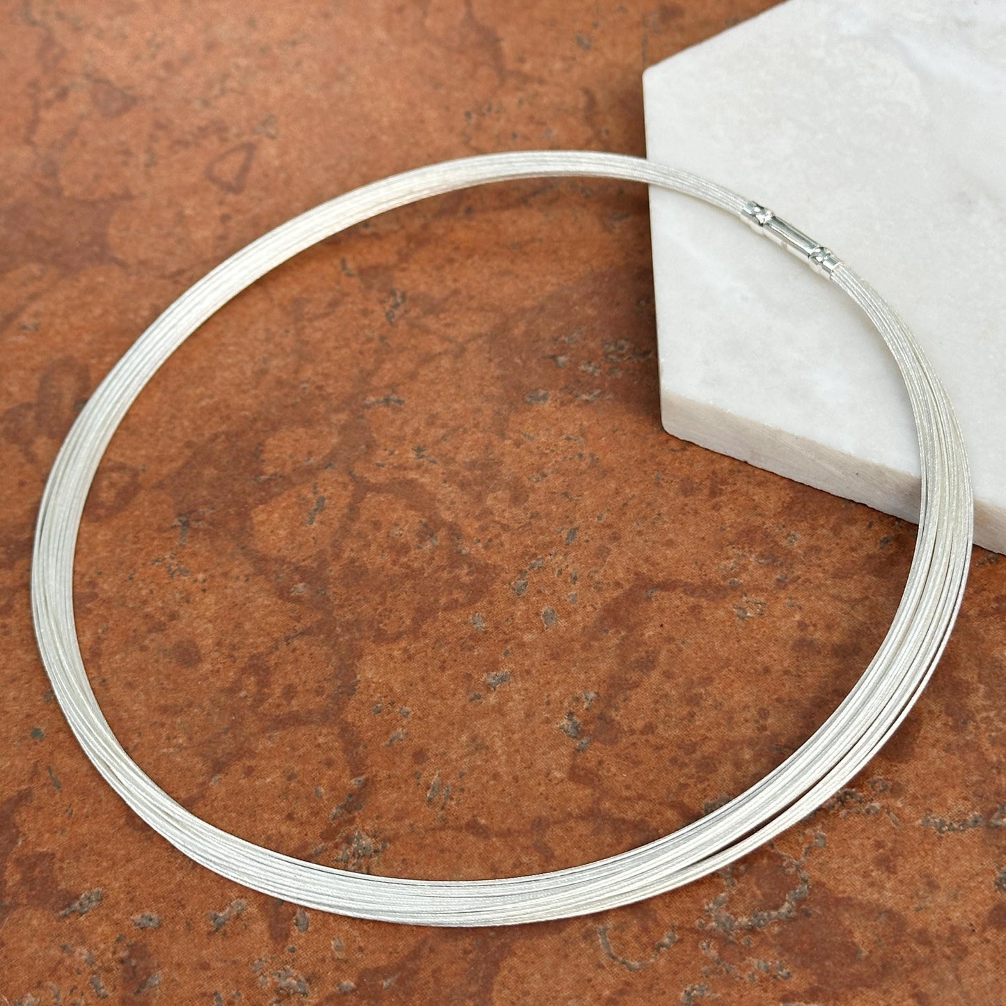 Sterling Silver 20-Strand Mesh Wire Necklace