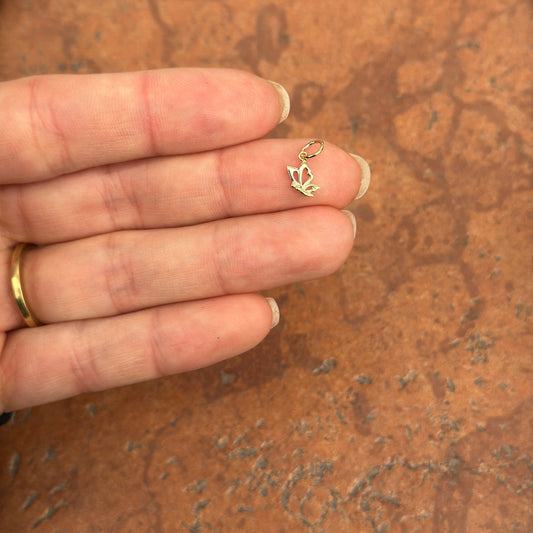 14KT Yellow Gold Mini Butterfly Pendant Charm