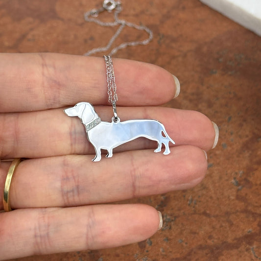 Sterling Silver Dachshund Dog Pendant Charm Necklace