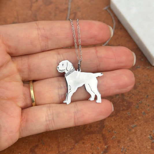 Sterling Silver Golden Doodle Dog Pendant Necklace